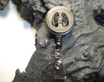 RT with Lungs ID badge retractable reel badge Nurse,Medical,Hospital,student,