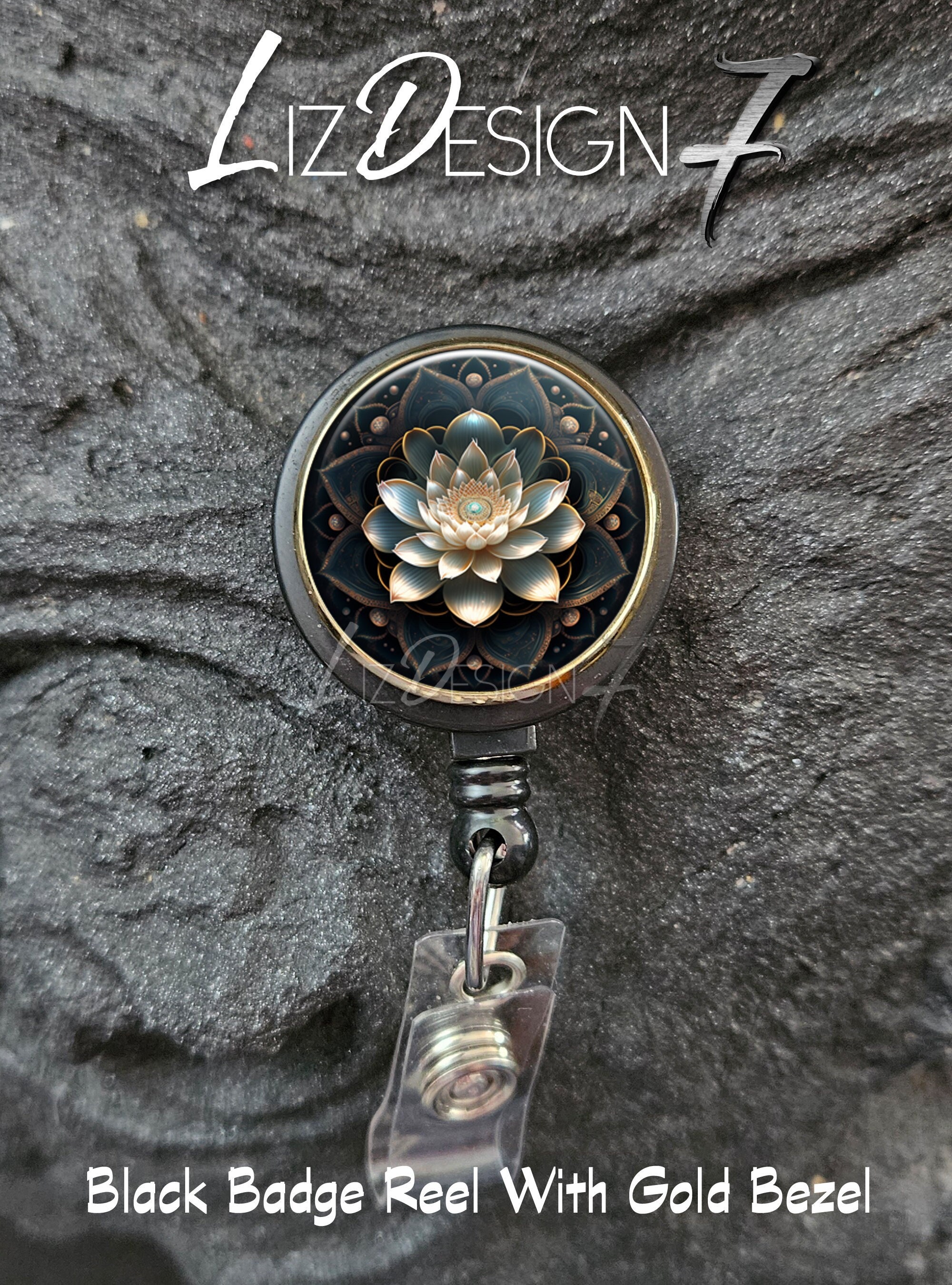 Lotus Flower Badge Reel Holder Clip Simply Life Flower Chakra