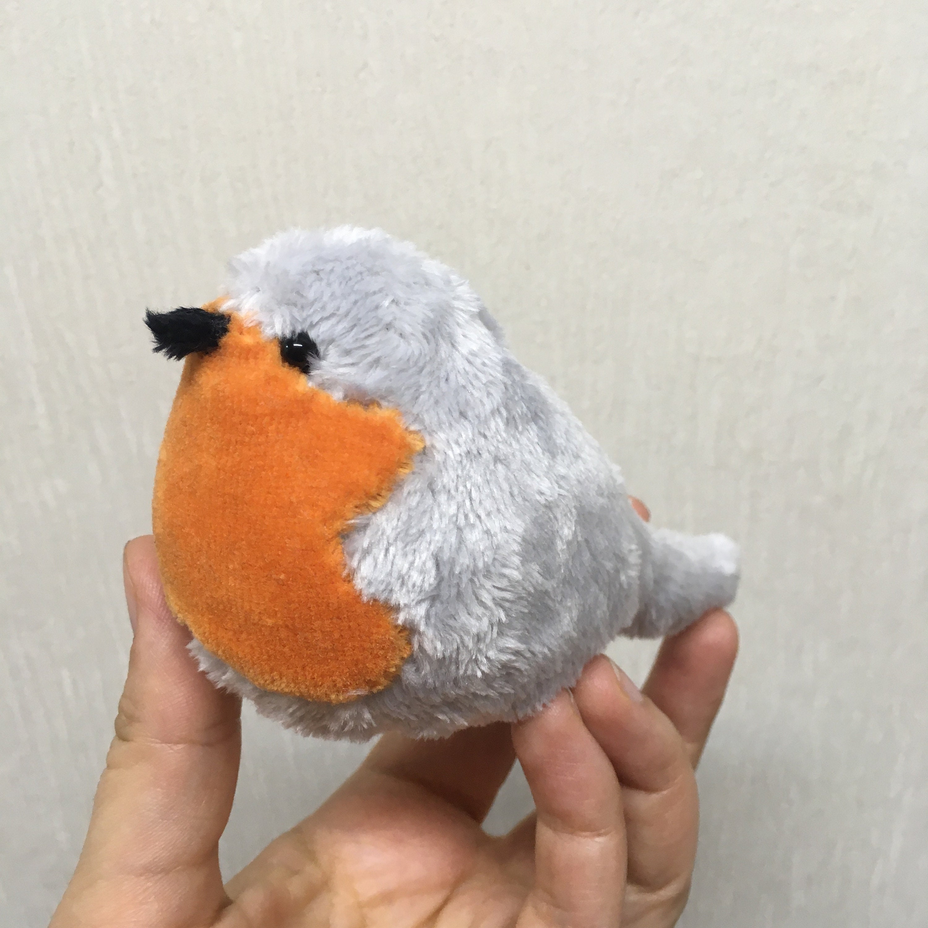 GrayOrange Robin Bird Plushie Toy Stuffed Bird Robin Etsy
