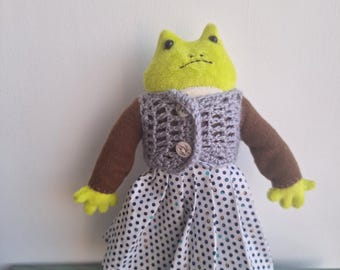 Frog  OOAK handmade cloth doll #2