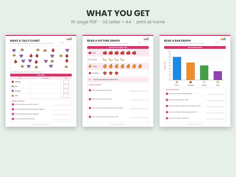 Math Chart Printables Graphing Worksheets Printable, Tally Charts, Picture Graphs, Bar Graphs ...
