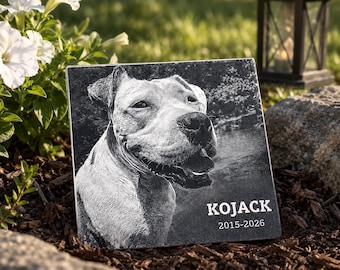 Pet Memorial 4x4 - Laser Engraved Ceramic Tile Keepsakes - Indoor or Outdoor Display - Norton White