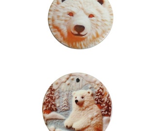 Set Of 6 Christmas Ornament 3D Polar Bear Christmas Gift