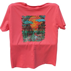 Gildan Women T Shirt Unsex M-XL Western Sunset Tee