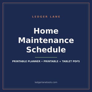 Home Maintenance Schedule Printable | Monthly, Seasonal + Yearly Maintenance Checklist, Service Log, Filter Tracker | PDF + Tablet