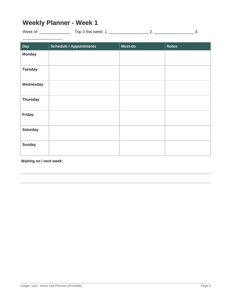 Home Management Binder Printable Bundle | Family Command Center, Cleaning Schedule, Home Maintenance Planner PDF | GoodNotes image 4