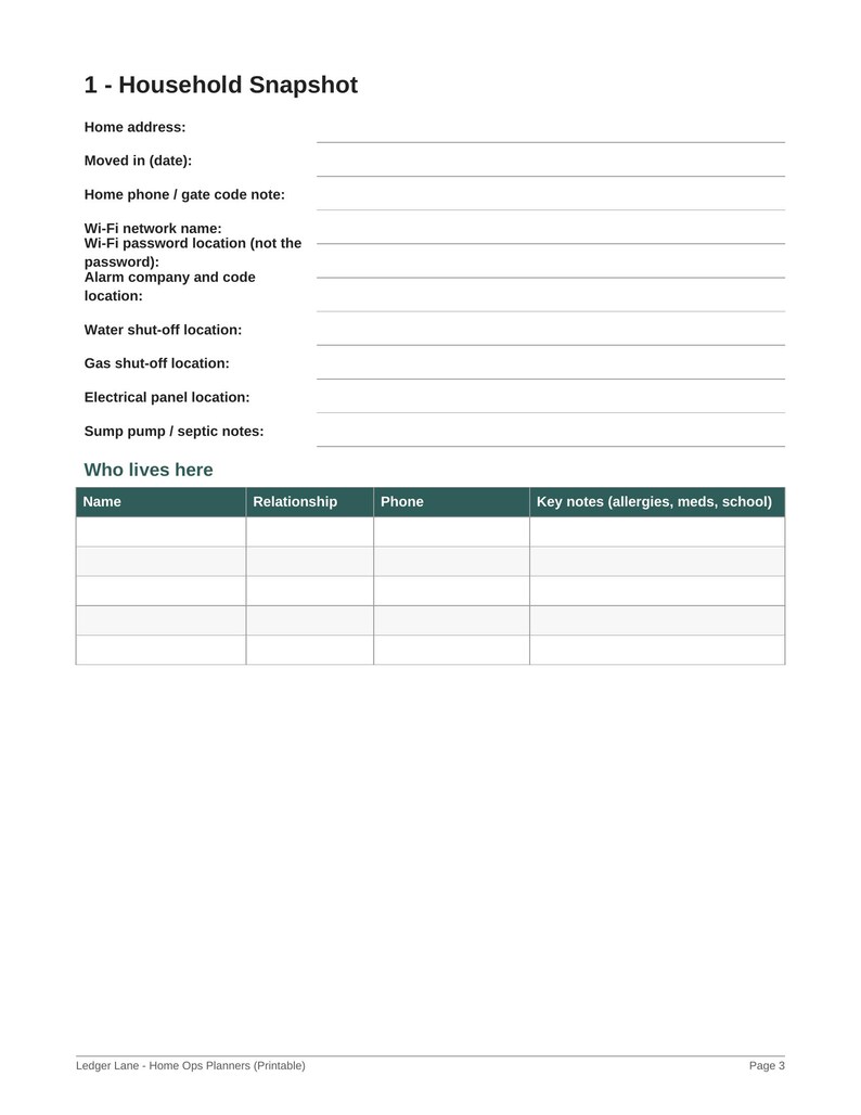 Home Management Binder Printable Bundle | Family Command Center, Cleaning Schedule, Home Maintenance Planner PDF | GoodNotes image 3