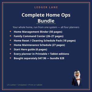 Home Management Binder Printable Bundle | Family Command Center, Cleaning Schedule, Home Maintenance Planner PDF | GoodNotes image 5