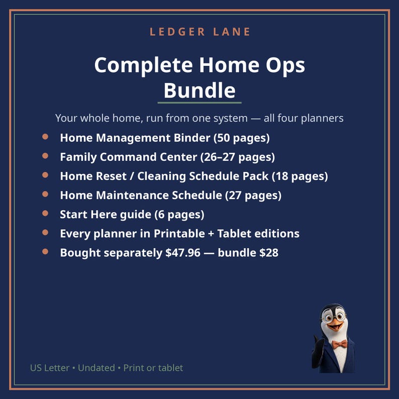 Home Management Binder Printable Bundle | Family Command Center, Cleaning Schedule, Home Maintenance Planner PDF | GoodNotes image 5
