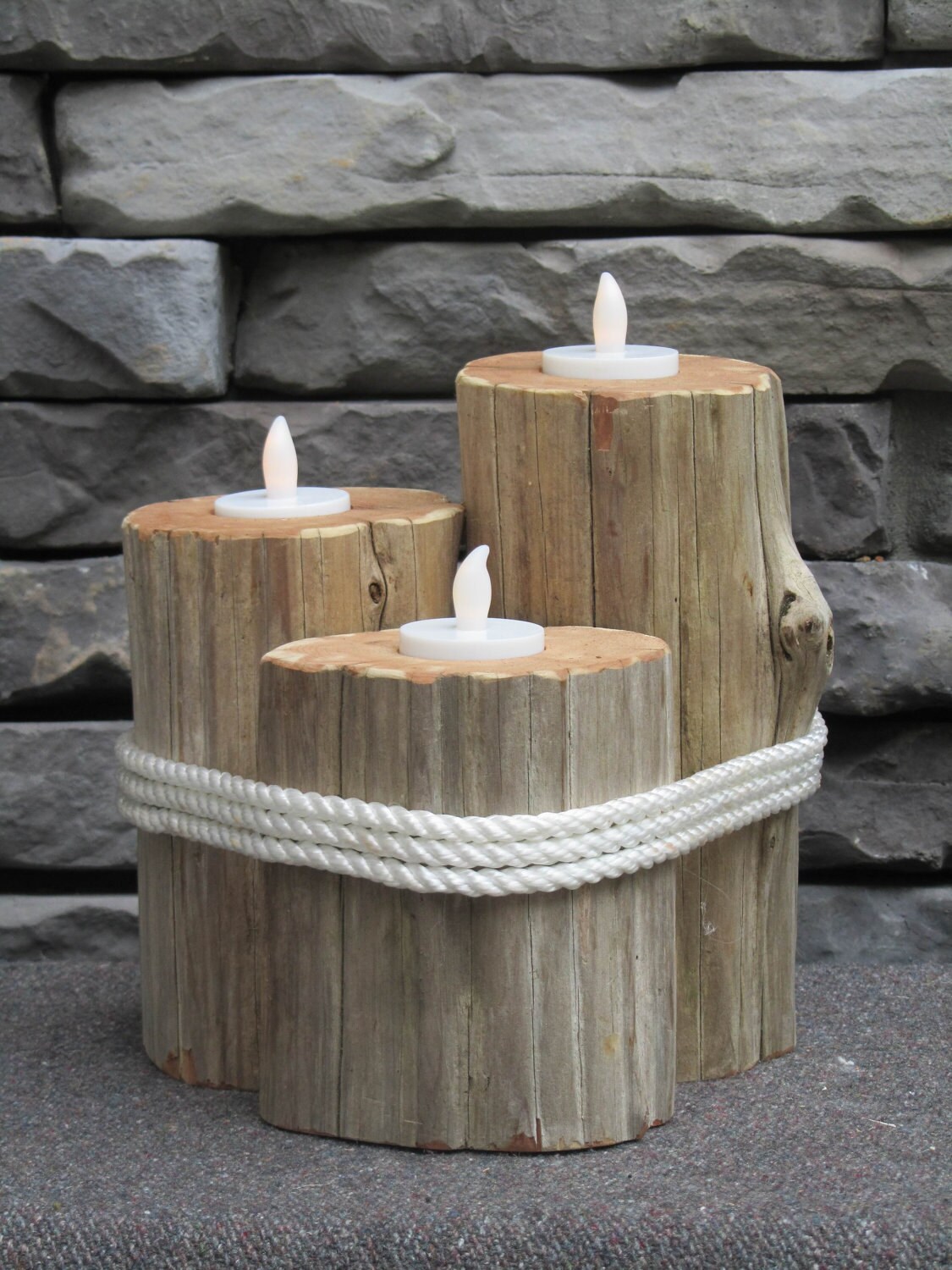 Driftwood Candle Holder Etsy