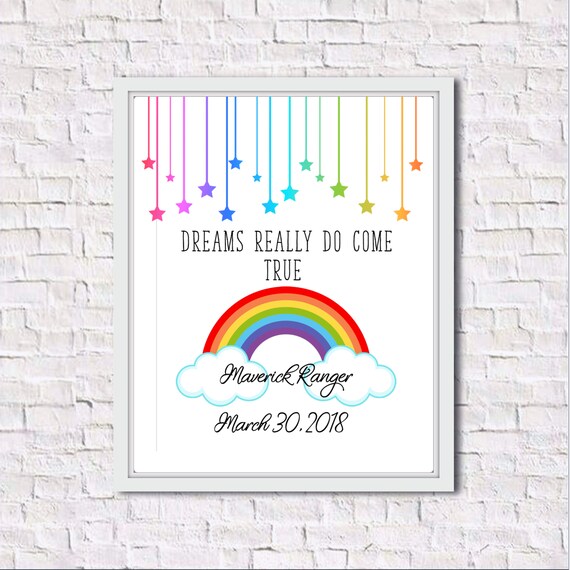 Dreams Really Do Come True Rainbow Baby Wall Hanging Etsy Dreams Really Do Come True Rainbow Baby Wall Hanging Etsy