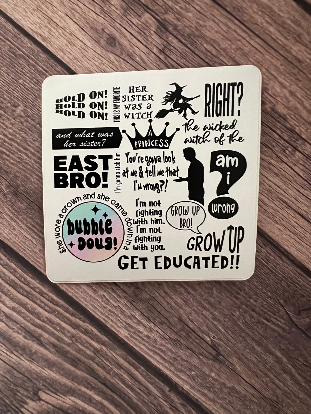 OZ Viral Argument Sticker, Came Down in Bubble Doug, Funny Stickers ...