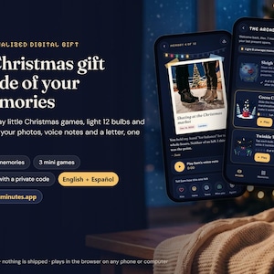 Long Distance Christmas Gift, Personalized Memory Game with Your Photos and Voice Notes, English or Spanish image 1