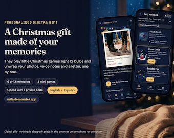 Long Distance Christmas Gift, Personalized Memory Game with Your Photos and Voice Notes, English or Spanish