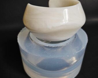 Bracelet Cuff clear silicone mold. Irregular design shiny cuff. Jewelry mold.
