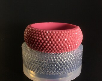 Bracelet mold. Clear silicone studded shape bangle mold. Create your own resin jewelry Alamould moulds (MB115)