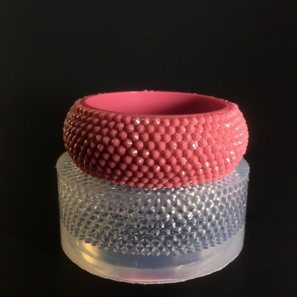 Bracelet mold. Clear silicone studded shape bangle mold. Create your own resin jewelry Alamould moulds (MB115)