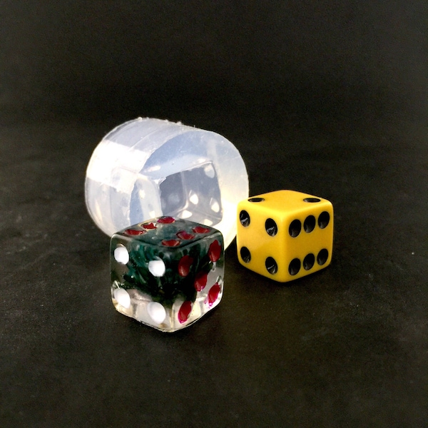 Dice cube mold (MD147) clear silicone mold. Casino dice game. Resin molds. Resin cast cube mold D6