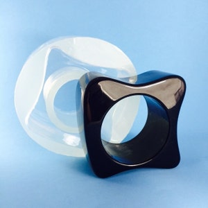 Bracelet Mold. Clear Silicone Rubber Mold for wide square bangle bracelet. Create your own bracelet (MB029)