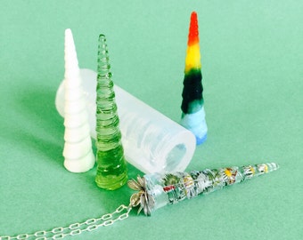 Swirled Cone Pendant Clear Silicone Mold, Create Your Own Resin Jewelry. MP002