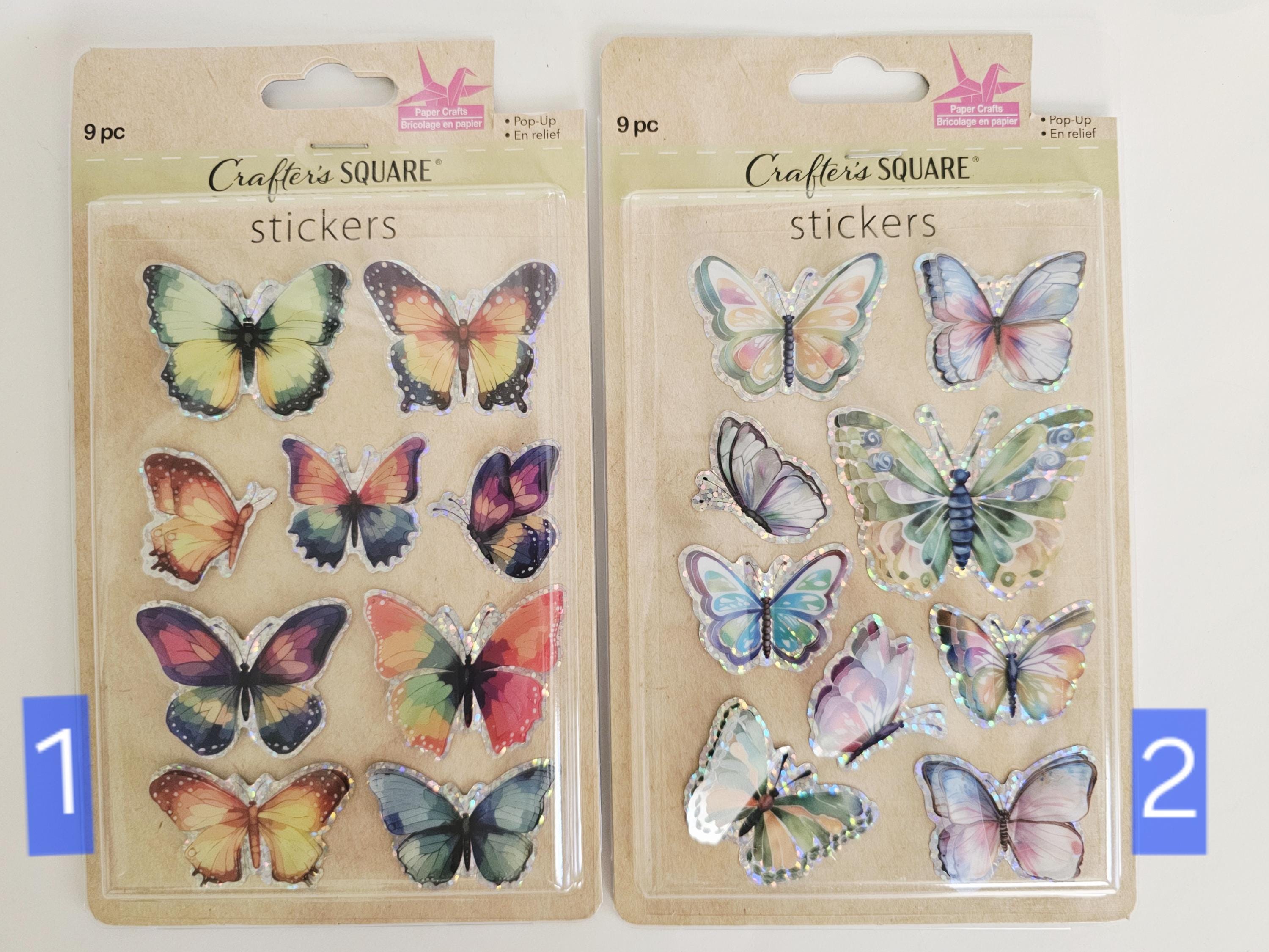 Butterfly Stickers. 3D 2 Layers Butterflies. Pop-up Stickers. 9 ...
