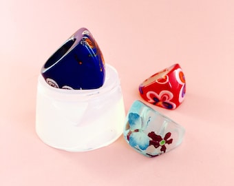 Chunky Ring Sz 8, 9 Clear Silicone Mold, Create Your Own Resin Jewelry. MR003