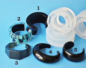 Thick deep cuff bracelet molds. Clear silicone rubber molds. Create Your Own Bracelet (MB025)