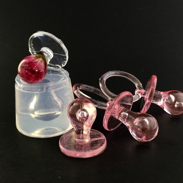 Moule de sucette (MP121) moule clair de résine de silicone pour pendentif, souvenir, décor de douche de bébé.