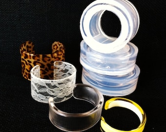 Clear Silicone Cuff Bracelet Mold, Open Bangle Mold