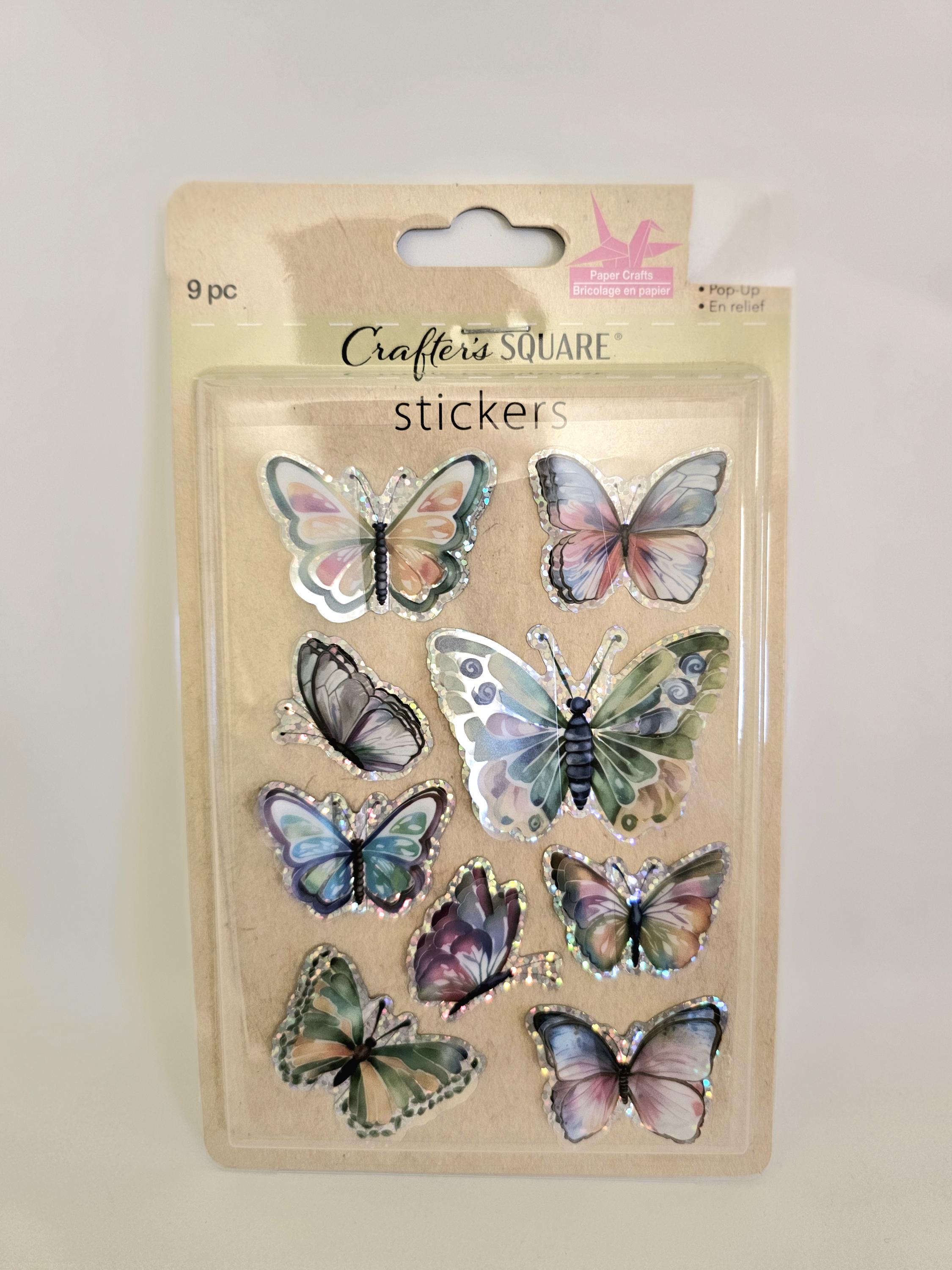 Butterfly Stickers. 3D 2 Layers Butterflies. Pop-up Stickers. 9 ...