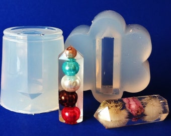 Faceted crystal Pendant Clear Silicone mold. Create your own pendant.(MP076)