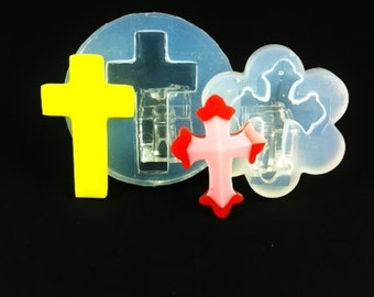 Cross Clear silicone Rubber Mold for jewelry cross, Create Your Own Pendant (MP146)