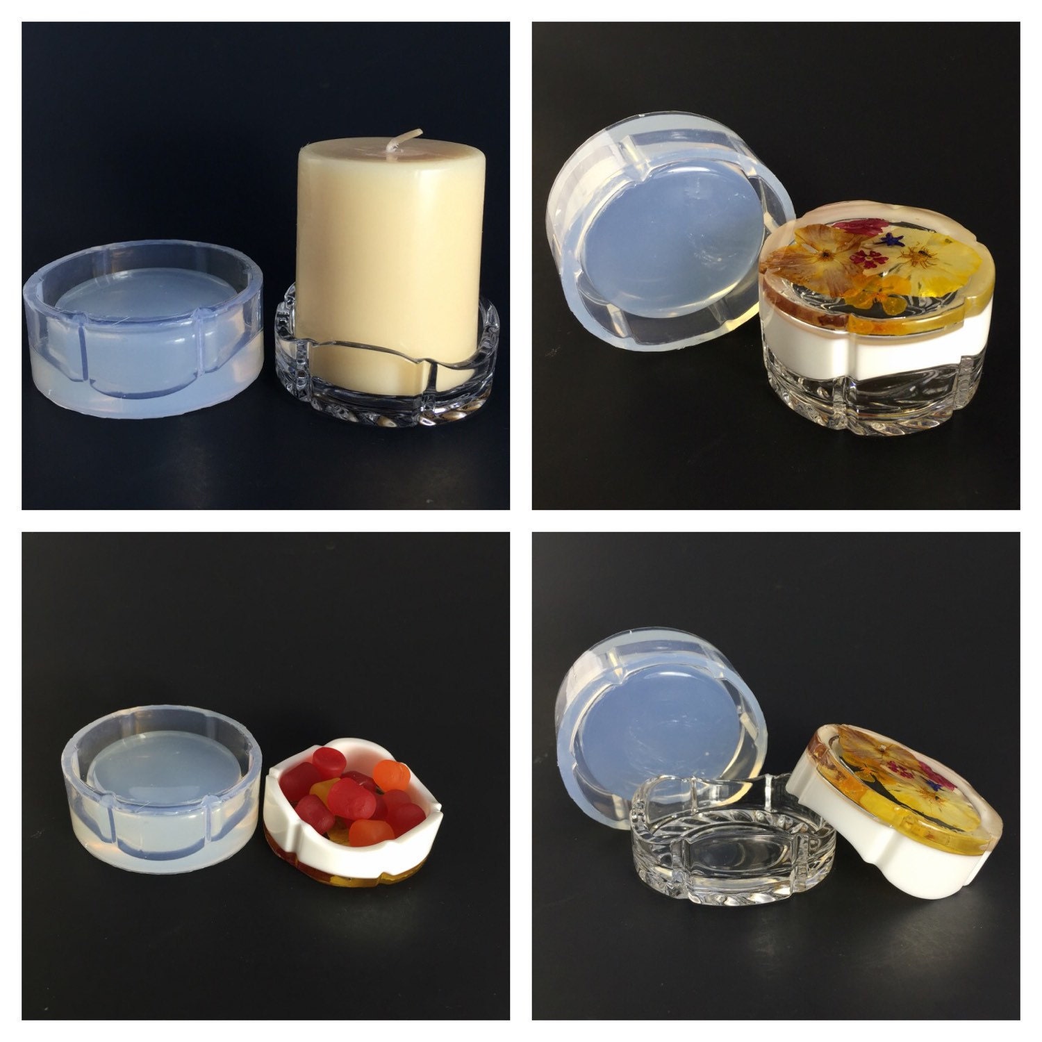 Mold Trinket Box Candle Holder Candy Box Clear Silicone Etsy