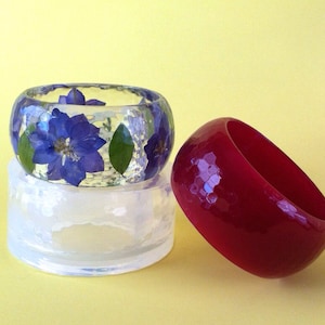 Faceted Clear Silicone Rubber Mold for shiny faceted bangle bracelet. Create Your Own Bracelet. (MB056)