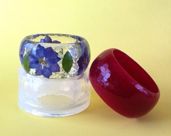 Faceted Bangle Bracelet Mold, Clear Silicone Rubber, Medium Size