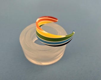 S/M Size Cuff Mold. Bracelet Mold. Clear Silicone Cuff Mold. Jewelry Molds. Alamould Resin Molds MB230