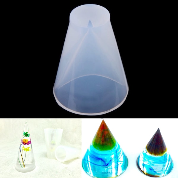 Cone Pyramid Mold. Clear Silicone Cone Mold. Large cone home decor mold. Molds supply (MD157)