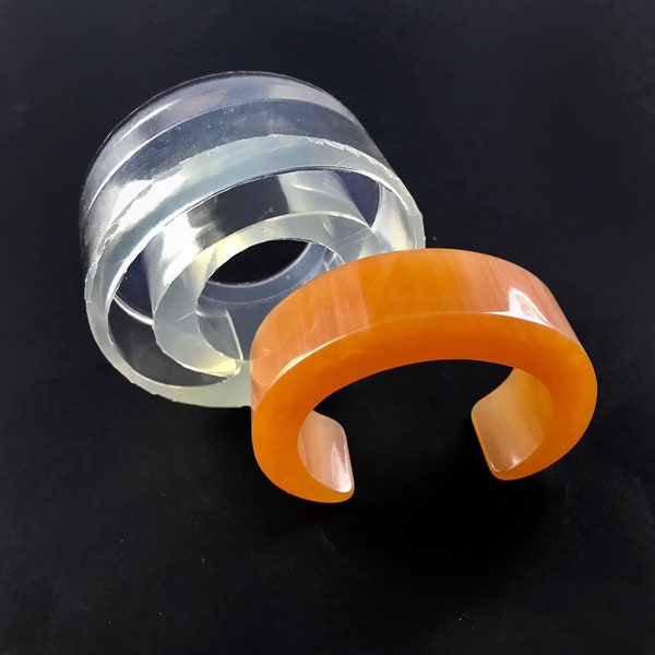Cuff Mold. Bracelet Mold. Clear Silicone Cuff Mold. Thick Cuff Mold. Jewelry Molds. Alamould Resin Molds MB163
