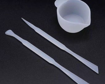 Silicone Craft Tools. 3pc Set Tool. Silicone Cup & 2 Mixing Sticks. Resin Supplies RT166