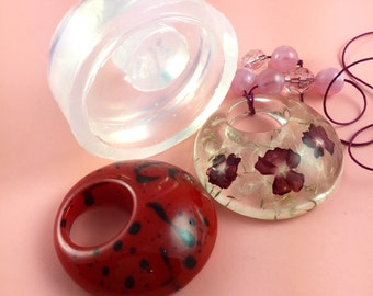 Round Large Pendant, Clear Silicone Mold, Create Your Own Resin Jewelry (MP066)