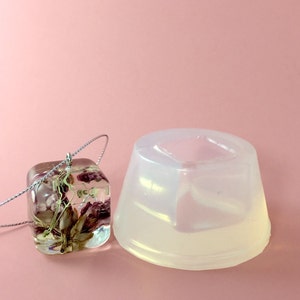 Cube Pendant Clear Silicone Mold, Create Your Resin Jewelry, Mould Supply (MP018)