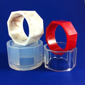 Bracelets, Clear Silicone Mold, Faceted Smooth Bangle. Create Your Own Bracelet (MB065)