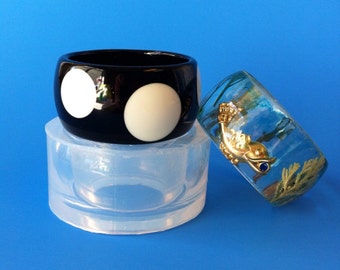 Kids 7-15yr Clear Silicone Rubber Mold for wide bangle bracelet (MB068)