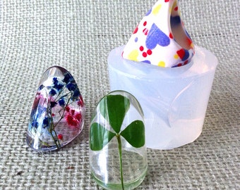 Tall Chunky Ring Mold, Clear Silicone Rubber, DIY Jewelry (US 7.5)