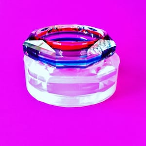 Clear silicone mold for amazing faceted glaze shiny crystals bangle bracelet. /Create Your Unique Bangle/(MB024)