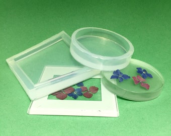 Clear Silicone Mold For Round Or Square Coaster (multiple sizes), Home Decor. Create Your Own Floral Coasters (MD088)