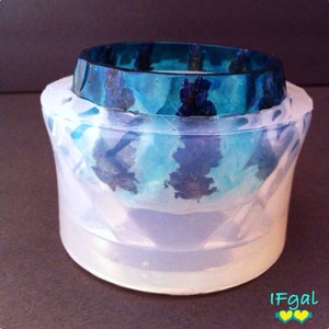 Clear flexible silicone mold for Crystal Wide Bangle Bracelet (MB032)