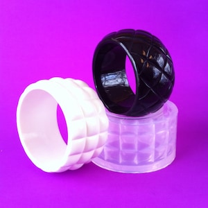 Bangles mold. Clear Silicone Rubber Mold for Squares Pattern and Rhombus Unique Retro Bangle Bracelet. Create Your Own Bracelet.(MB061)