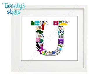 Letter U Name Art Etsy