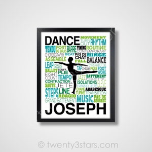 Dance Typography Poster, Gift for Dancer, Dance Team Art, Dance Team Gift, Dance Coach Gift, Dance Teacher Gift, Dance Poster, Dancer Gift image 9